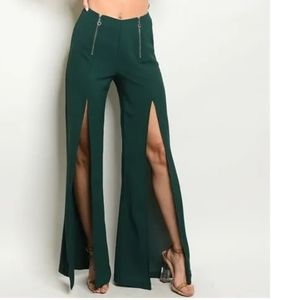High waisted slit trouser